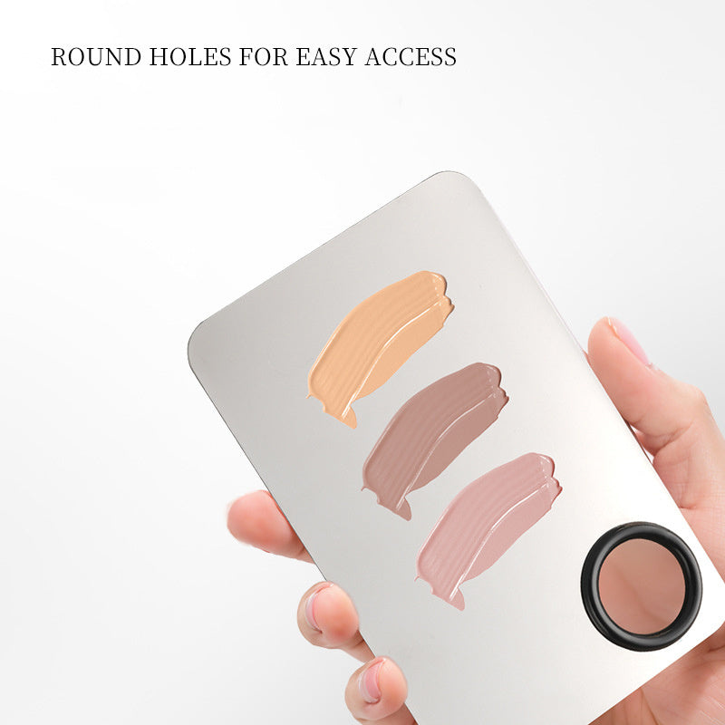 Stainless Steel Makeup Mixing Palette with Spatula