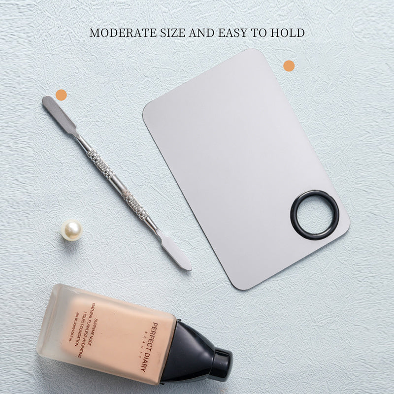 Stainless Steel Makeup Mixing Palette with Spatula
