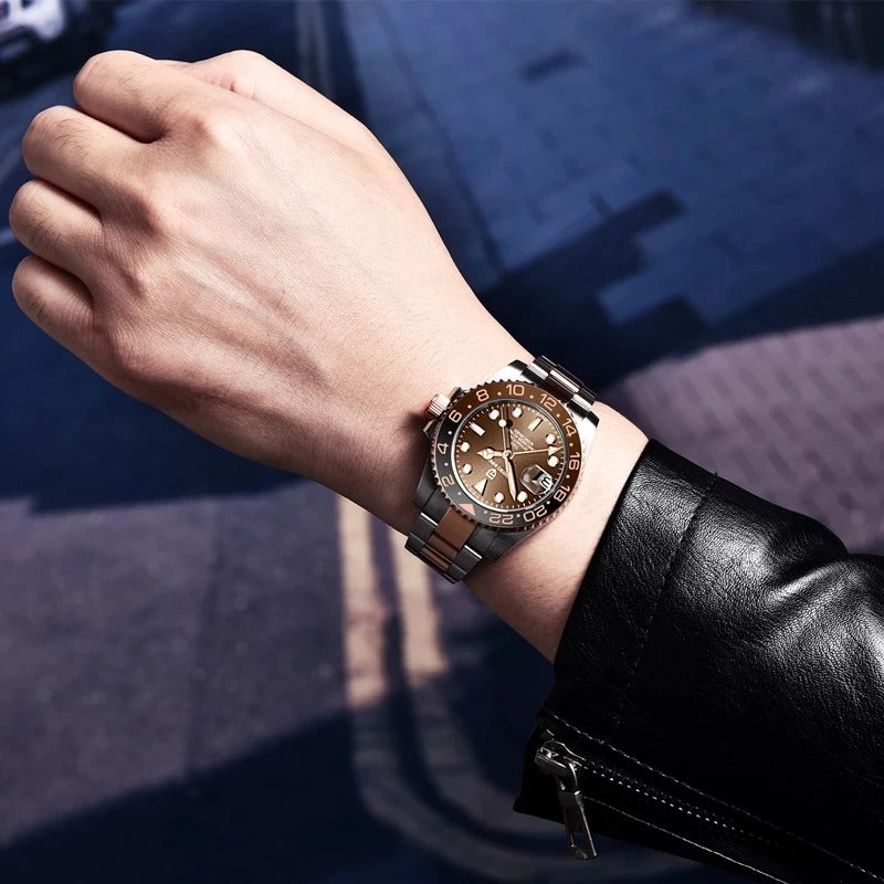 PAGANI DESIGN 40mm Luxury Men's GMT Watch