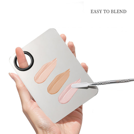 Stainless Steel Makeup Mixing Palette with Spatula