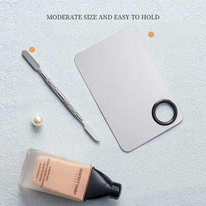 Stainless Steel Makeup Mixing Palette with Spatula