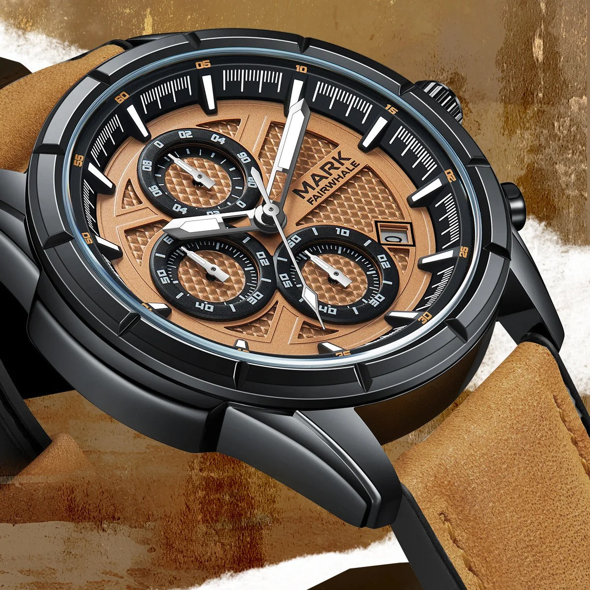 New Fashion Brown Mark Fairwhale  Men's Sport Watch
