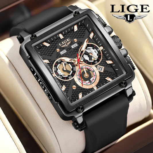 New Fashion LIGE Square Men's Watch