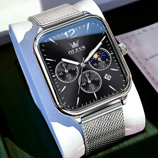 OLEVS 9914 Luxury Men’s Square Watch